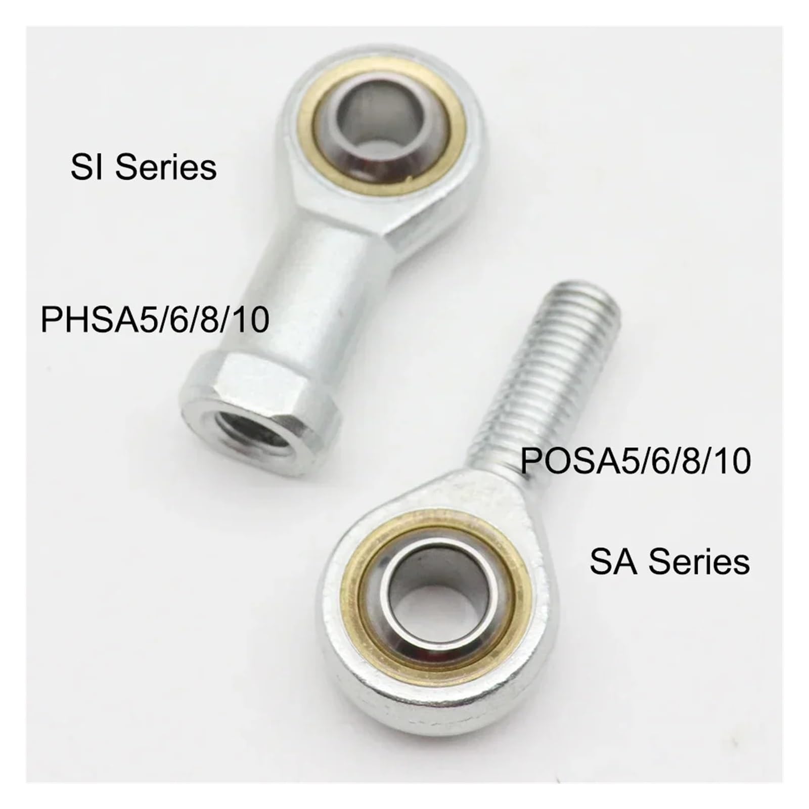 Rotule d'extrémité de tige, 4 pièces rotule métrique fileté embout de tige portant mâle femelle 5-18mm(Left Thread,SI12 12mm)