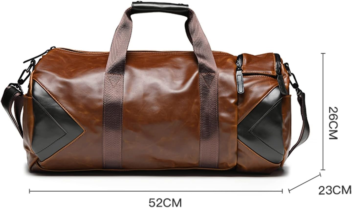 HJUGHPN ジムバッグ レディース PU ダッフルバッグ 防水 ジムバッグ 男性用 ダッフルバッグ 旅行 ワークアウトバッグ シ