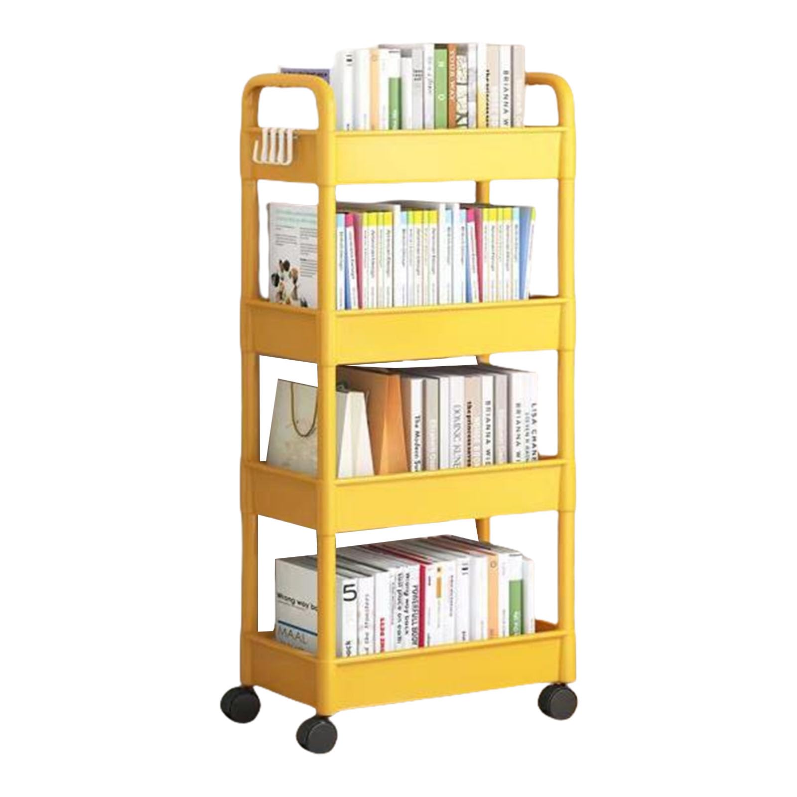 RAFGALDEX 4 Tiers Snacks Organiser Cart with Adjustable Shelves Space Saving Rack Practical Storage Trolley for Household Use Bathroom Storage Rack