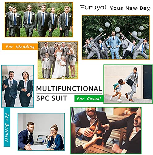 Furuyal Men's Flat Front Dress Pants Formal Suit Separate Pants4