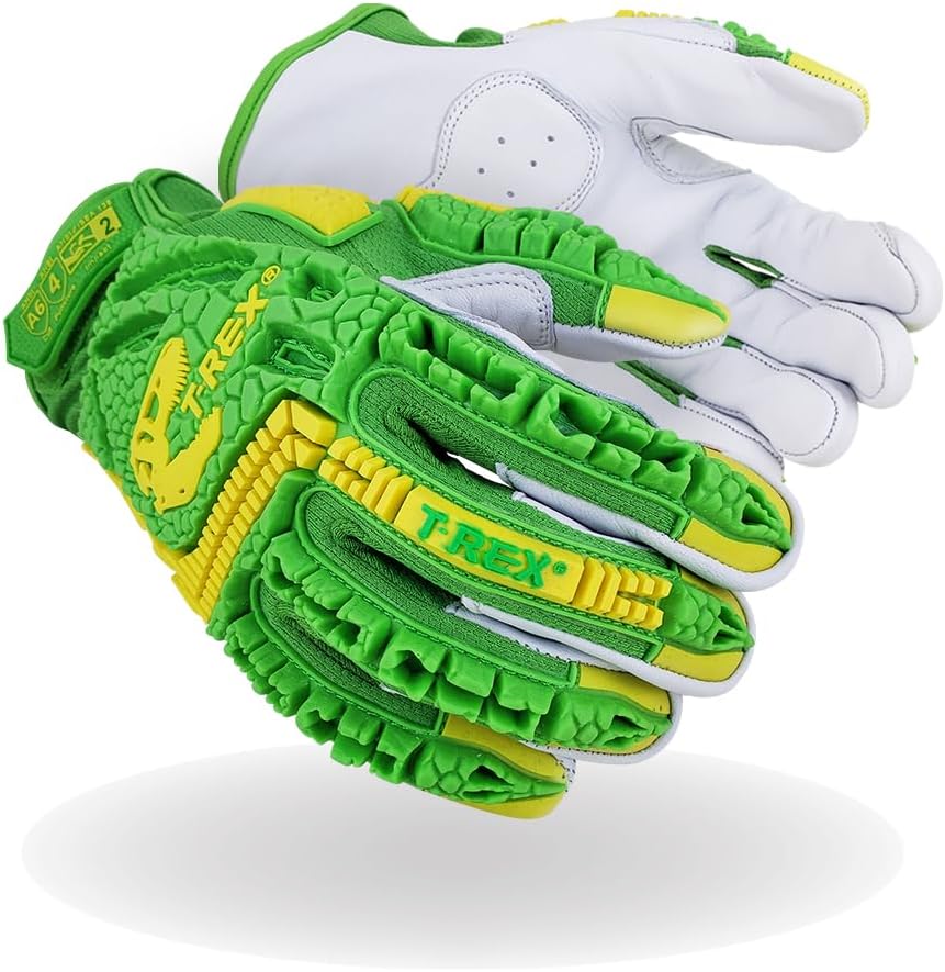 MAGID T-REX Windstorm Series ANSI A6 Goatskin Palm Impact Gloves, 1 Pair, 9/Large, TRX743