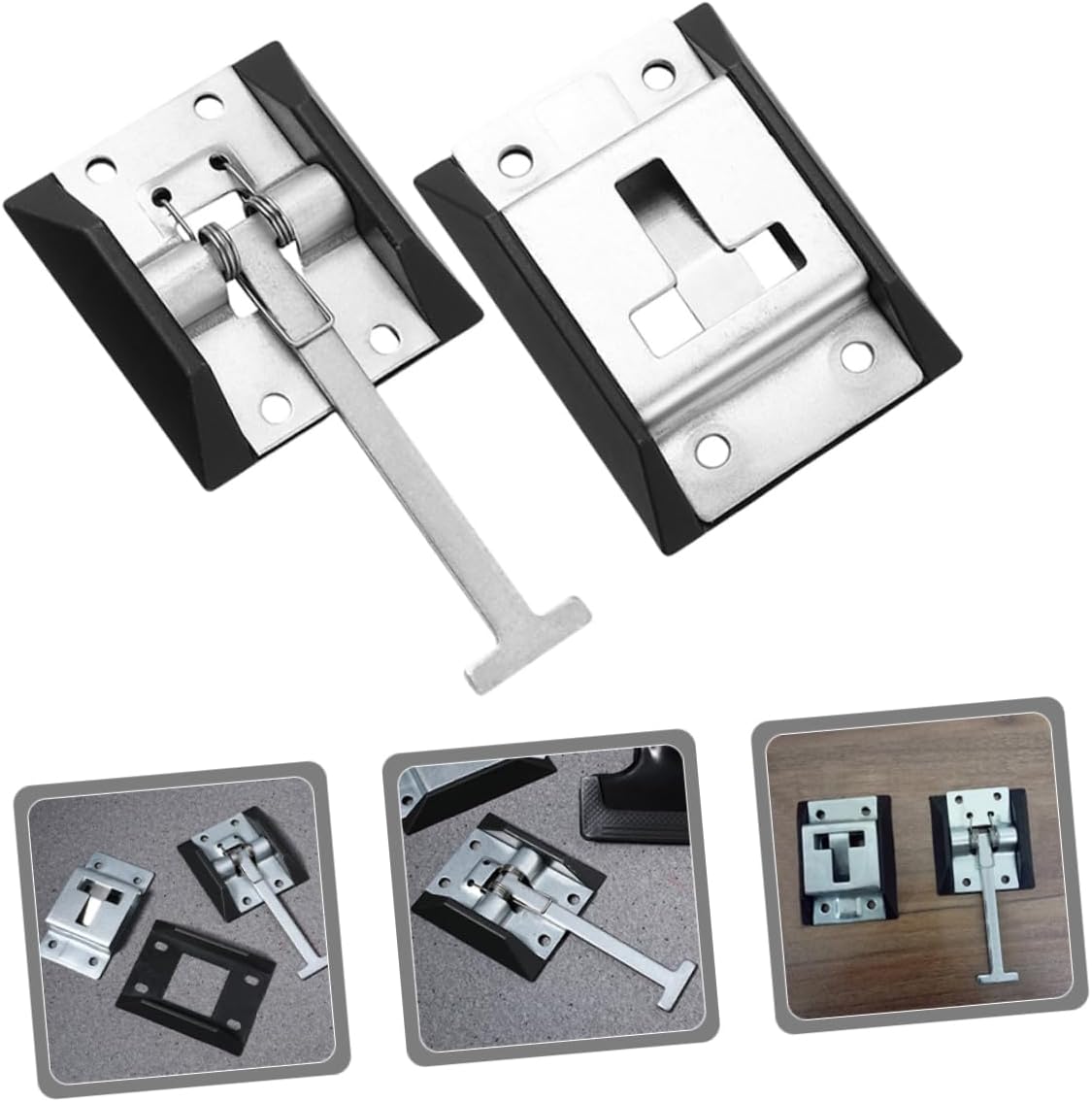 GARVALON 4sets Replacement Trailer Door Latch Door Lock Holder Air Hooks for Cargo Trailer