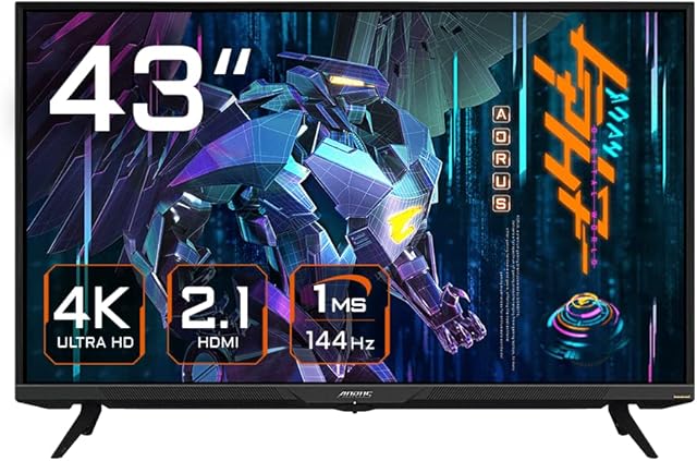 Gigabyte AORUS FV43U 43 Inch VA QLED 4K/UHD (3840 x 2160) 144Hz HDMI 2.1 Adaptive Sync Gaming Monitor