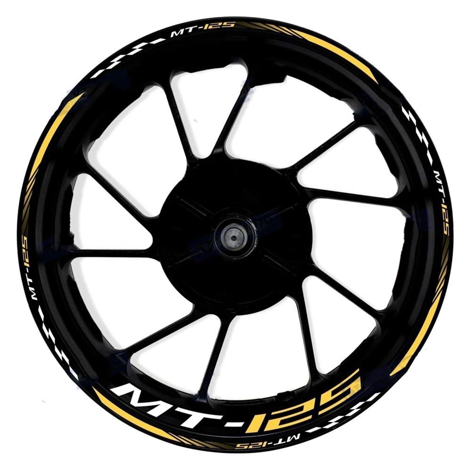 Motorcycle Front Rear Wheel Sticker Tire Inner Stripe Reflective Rim Decal Stickers for Yamaha MT-125 MT125 Motorbike(Color6)