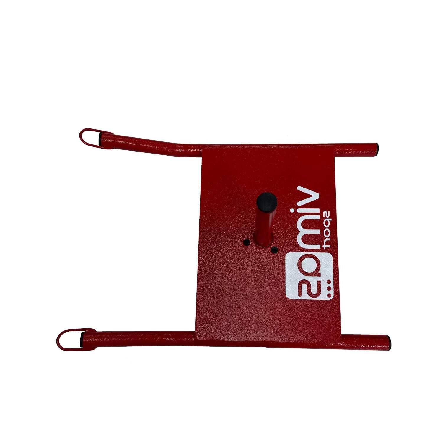 Trineo de Arrastre con Arnés para Entrenamiento de Fuerza, Rojo, 95x53cm, 13.5kg, Adultos Unisex, Compatible con Placas de Musculación