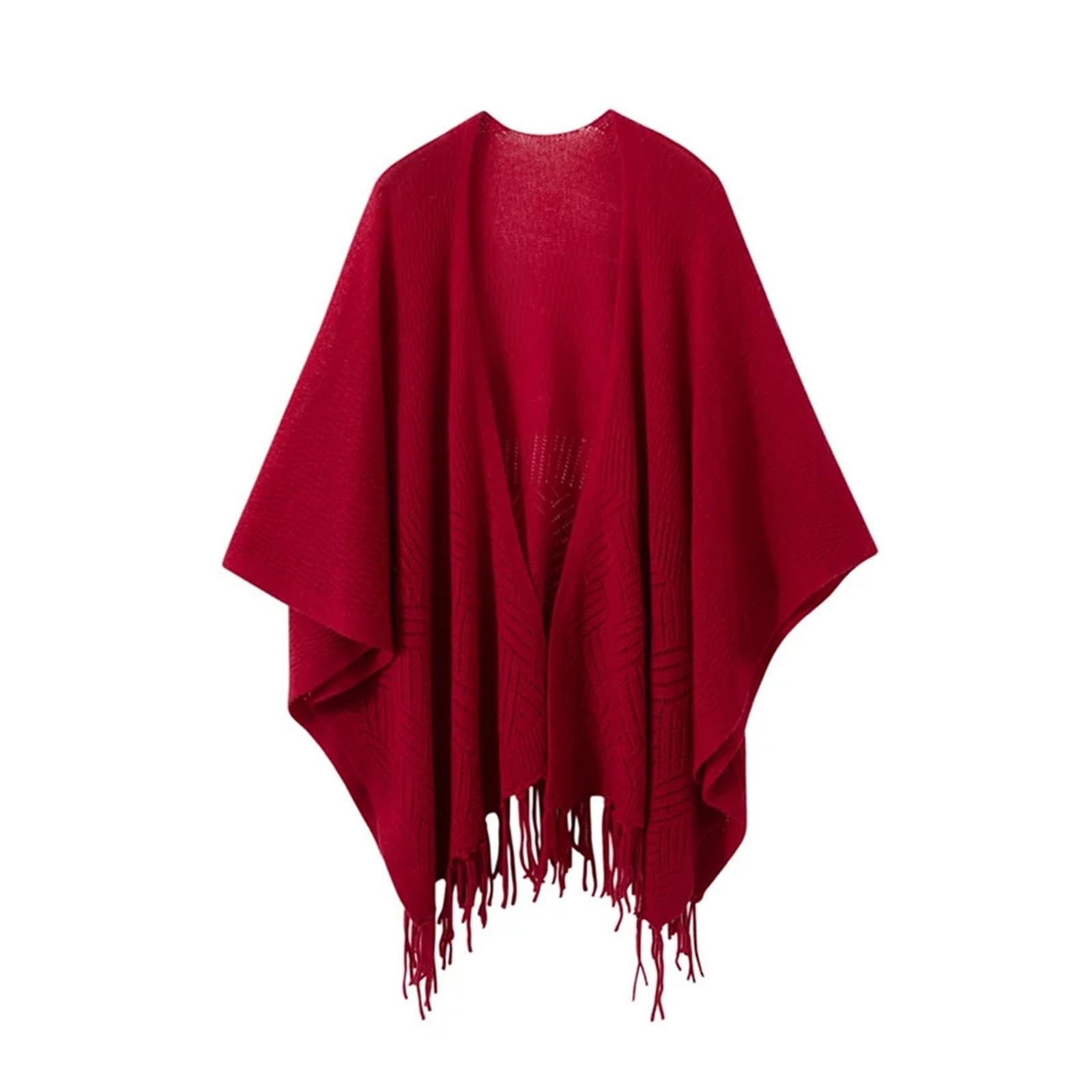 Chal de cachemira pura para mujer, color sólido, tejido hueco, para otoño e invierno