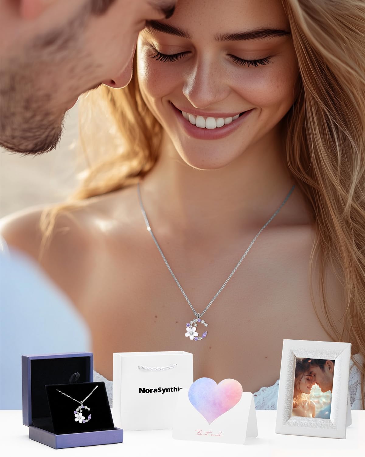 Crescent Moon Butterfly Star Flower Necklaces for Women,Silver Rose gold Pendant, Birthday or Mother's Day Fine Jewelry Anniversary Christmas Gift for Women Wife Mom Girlfriend Lady - Image 5