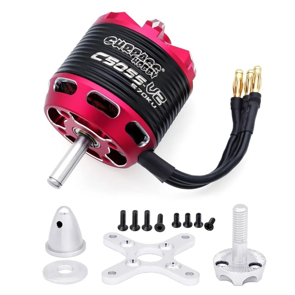 14 biegunów C5055 V2 570KV/760KV wysięgnik bezszczotkowy 80A ESC do modelu samolotu ze stałym skrzydłem RC (czarno-czerwony 570KV)