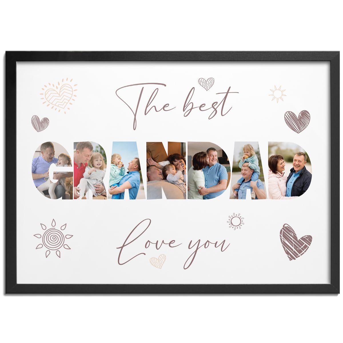 Pictalia - Custom Photo Frame, Grandad Gifts, Presents for Grandad, Grandpa Gift, Frame, Personalised Gifts, Grandparents Photo Frame, Gift for Grandparents, Gramps