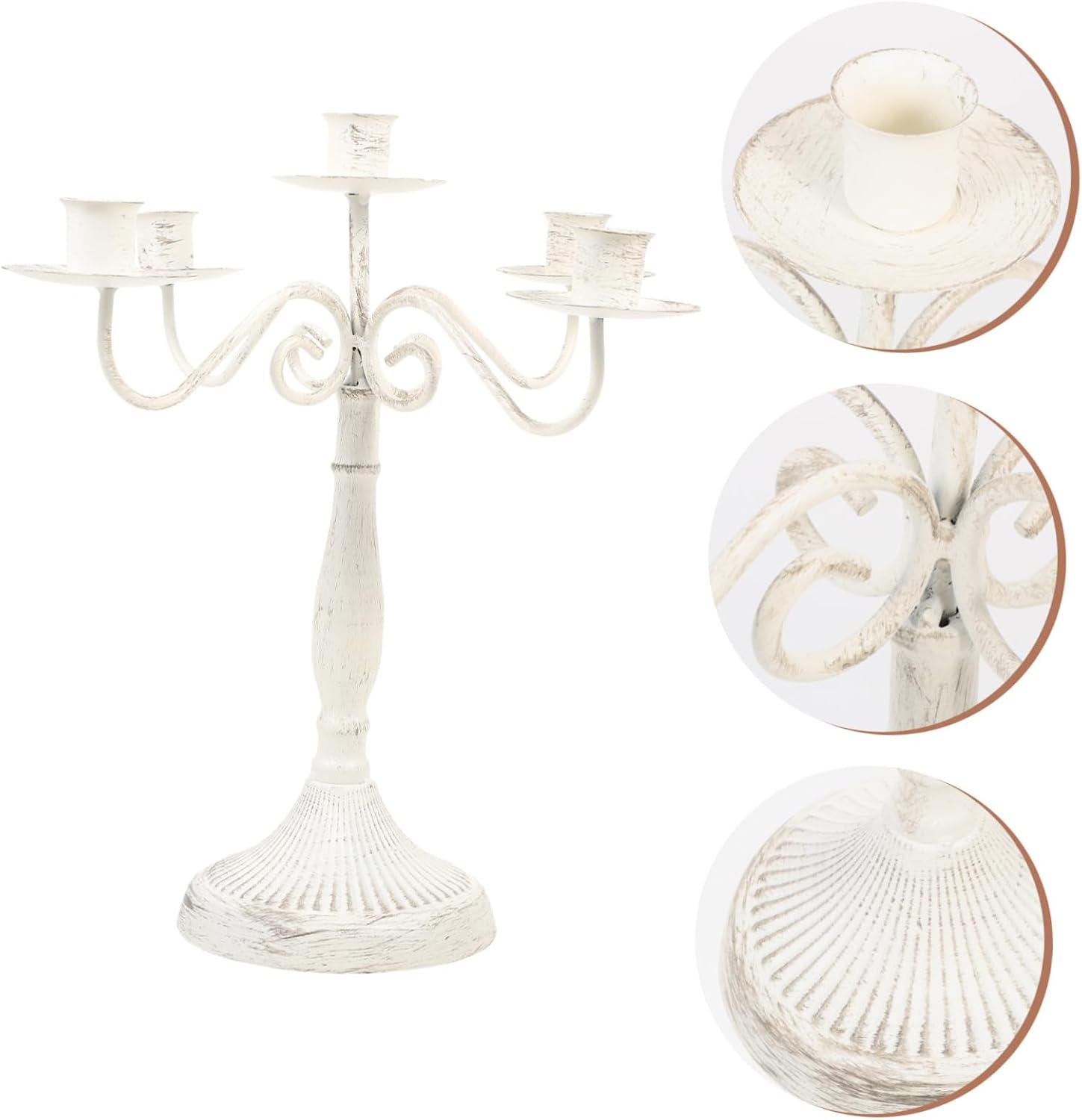 Vintage Style Multi-Head Iron Candelabrum Decorative Candle Stand for Weddings Parties and Home Decor Elegant Desktop Centerpiece with Timeless Appeal