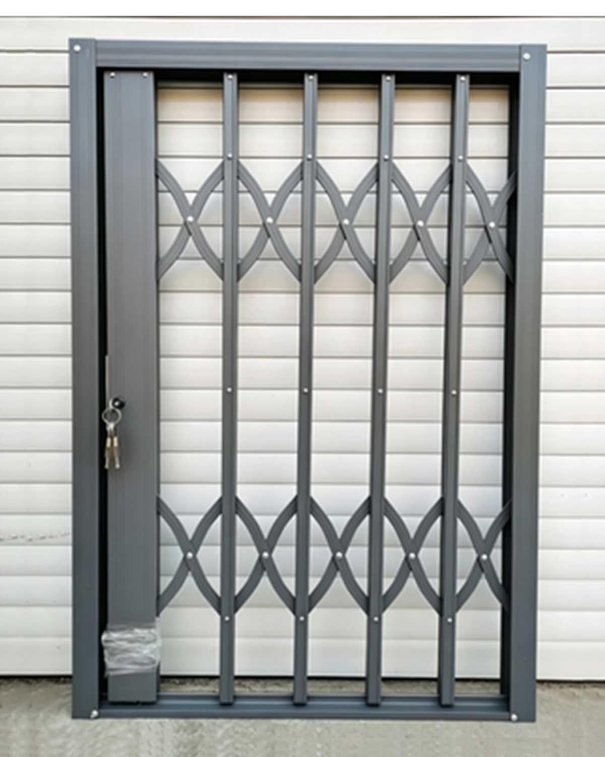 Barreaux de Sécurité Fenetre Grille de Sécurité Rétractable pour Fenêtre ou Porte, Porte Coulissante en Accordéon Verrouillable et Anti-effraction Intérieur Extérieur