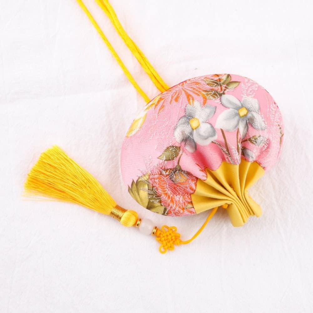 Jewelry Silk Purse, 4 Pcs Chinese Sachet Bag Floral Pattern Pouches Drawstring Gift Bag Empty Scent Bag with Tassel,Car Rearview Mirror Hanging Decoration(Dark Purple)