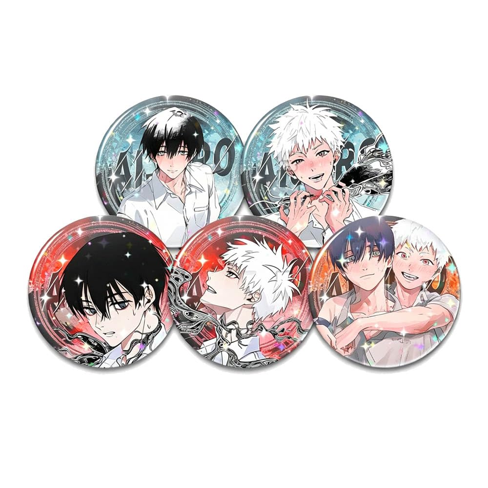 5 Summer HikaruDied Tinplate Badge Summer HikaruDied Figure Cosplay Accessories Brooch Cartoon Cool Pins, Metal 58MM
