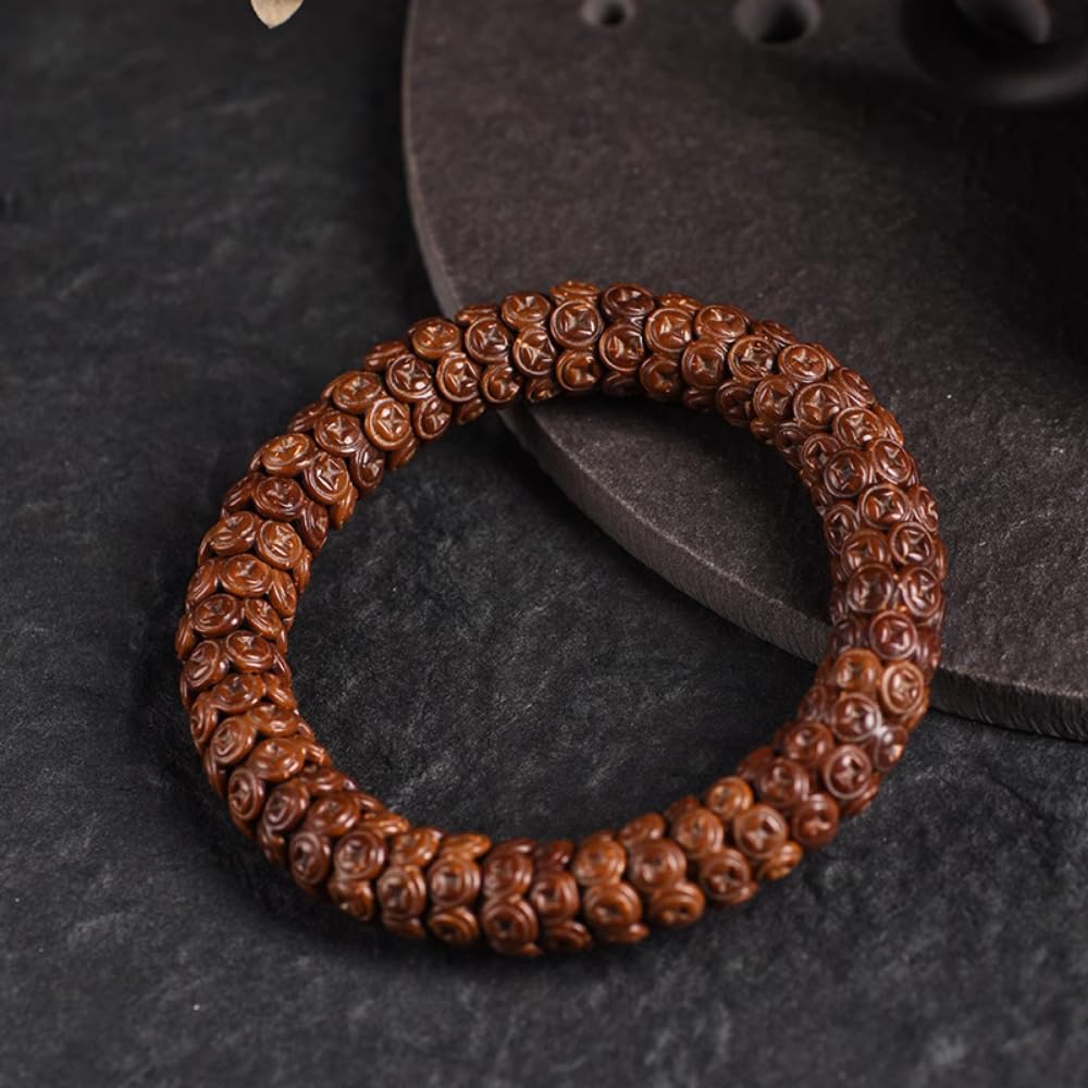 Braccialetto da uomo e da donna, con nucleo in oliva, 13 mm, in legno, senza pietre preziose