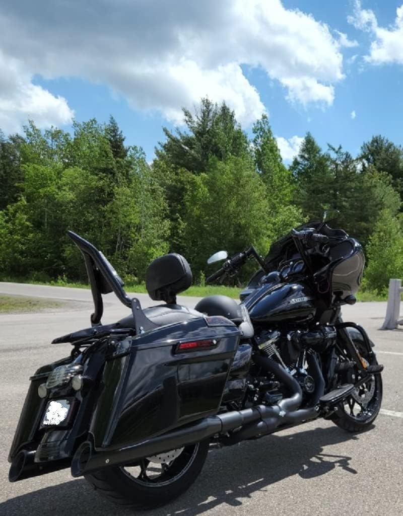 Black Sissy Bar Passenger Backrest Rear Pad for Kawasaki Vulcan 1700 Vaquero VN1700 Vaquero ABS SE Rear Sissybar Back rest (29 Inches Height)