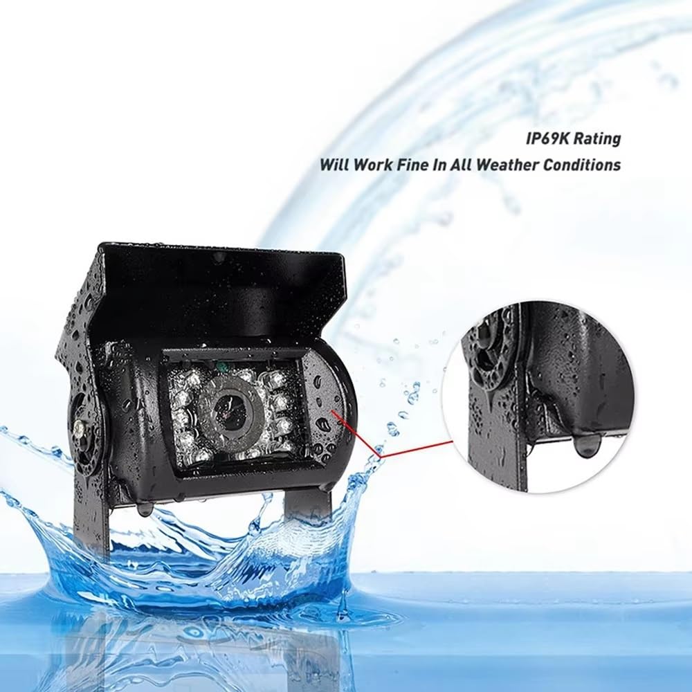 Cámara Trasera Camara Monitor De Visión Trasera para Coche Cámara De Marcha Atrás CCD De 700 TV 18 LED IR 12/24 V para Camión Caravana Y Autobús
