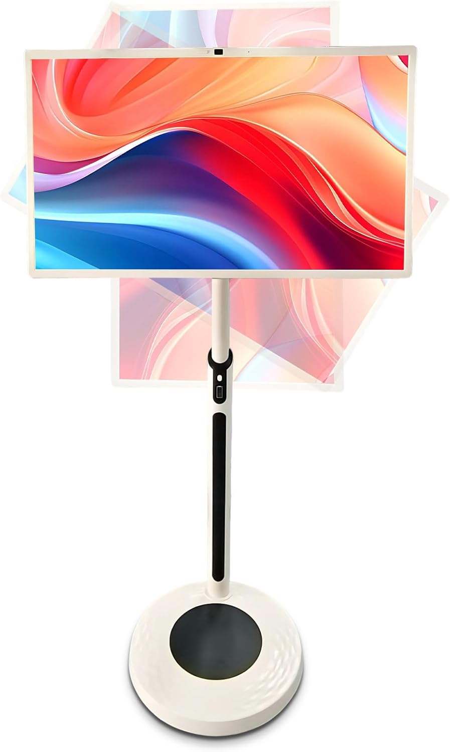 Smart Portable TV on Wheels - 24" Touchscreen Monitor, Wireless Rollable Design, Built-in 6-8H Battery, HD Camera, Bluetooth, Android OS, Full Swivel, Remote Control, 4G+64G