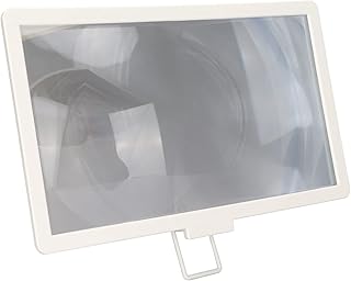 Rankomu Lupa de pantalla de teléfono de 12 pulgadas, amplificador plegable 3D HD para la mayoría de teléfonos inteligentes, potenciador de pantalla de teléfono celular portátil, color blanco