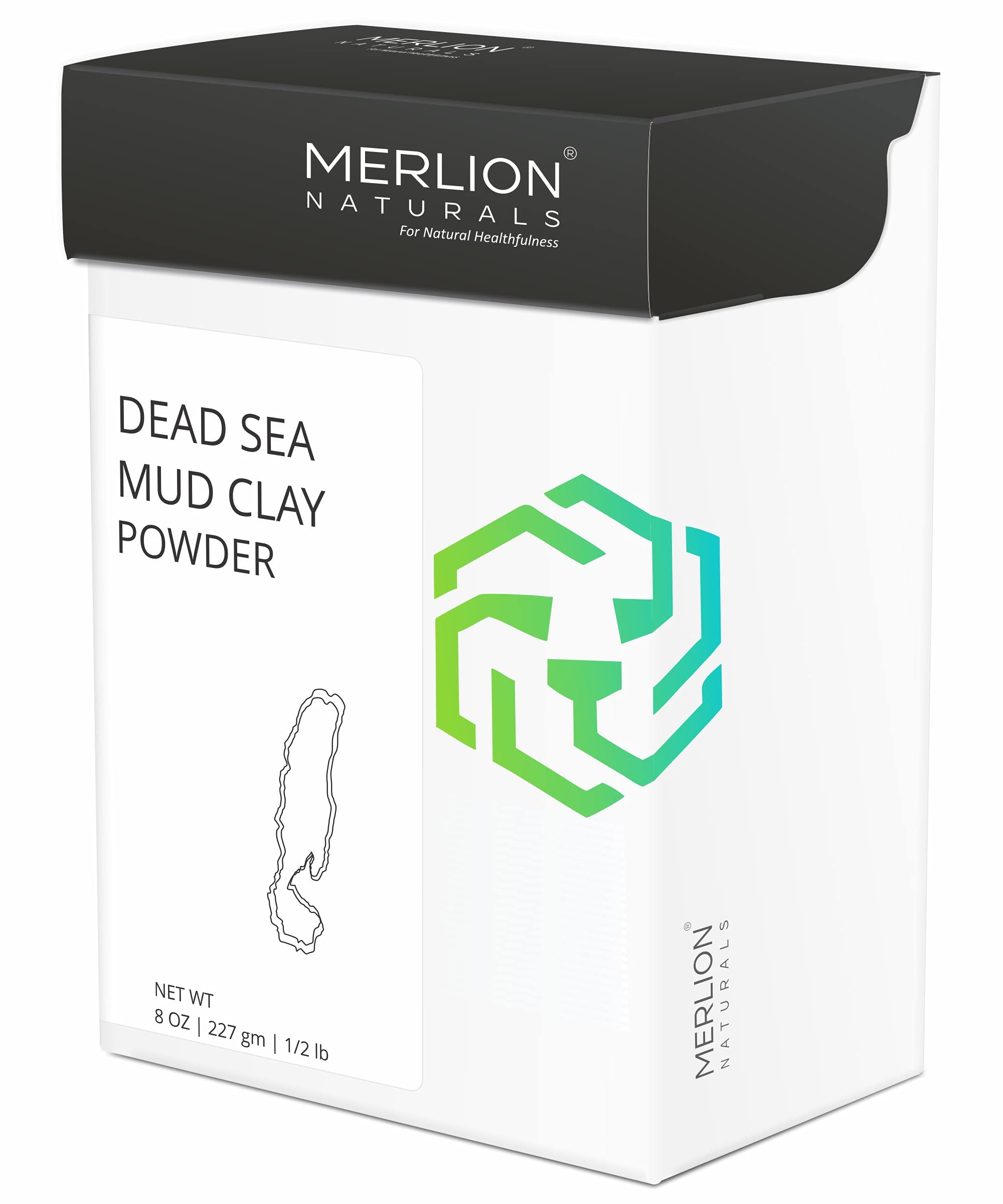 MERLION NATURALS Dead Sea Mud Clay Powder 227gm / 8OZ