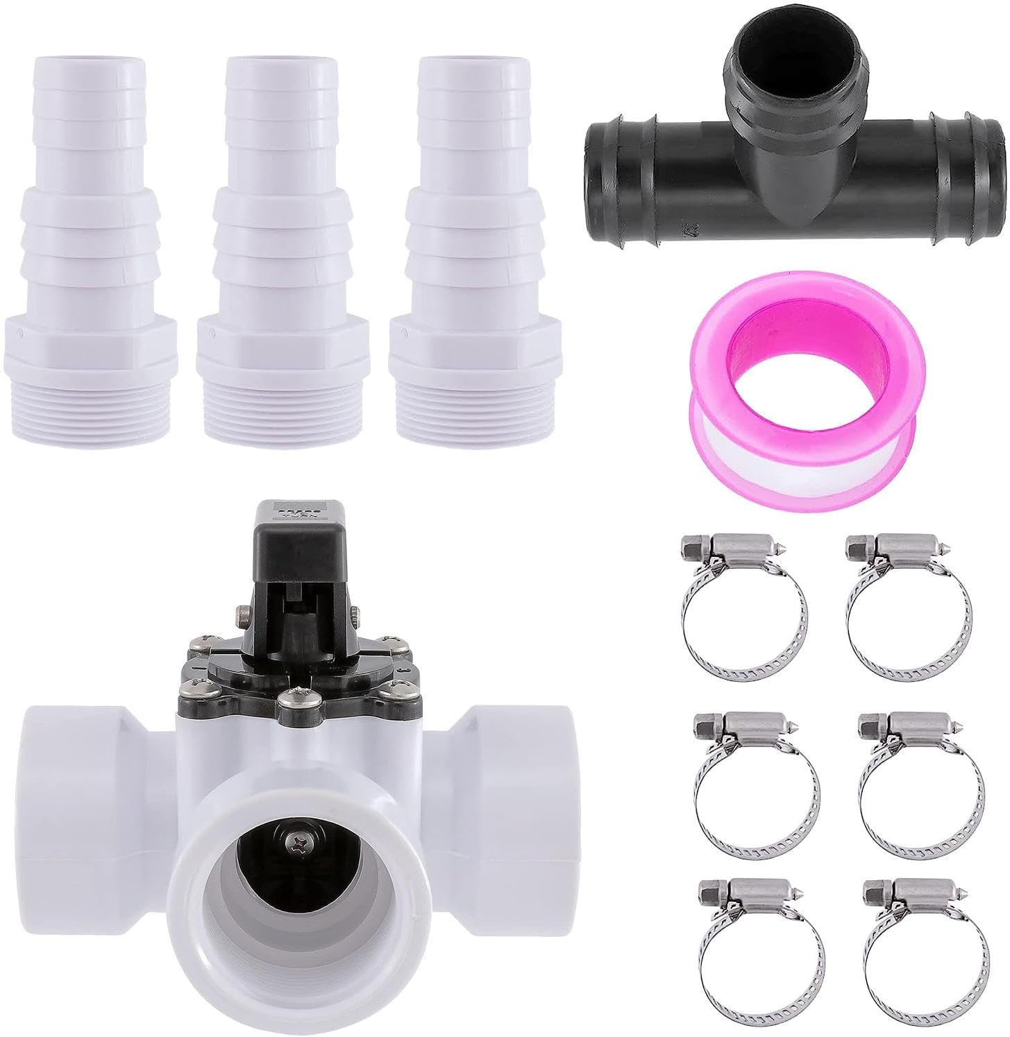 Amazon.co.jp プールヒーターバイパスキット プールダイバーターバルブ調整セット 太陽熱加熱システム用バイパスキット、1.