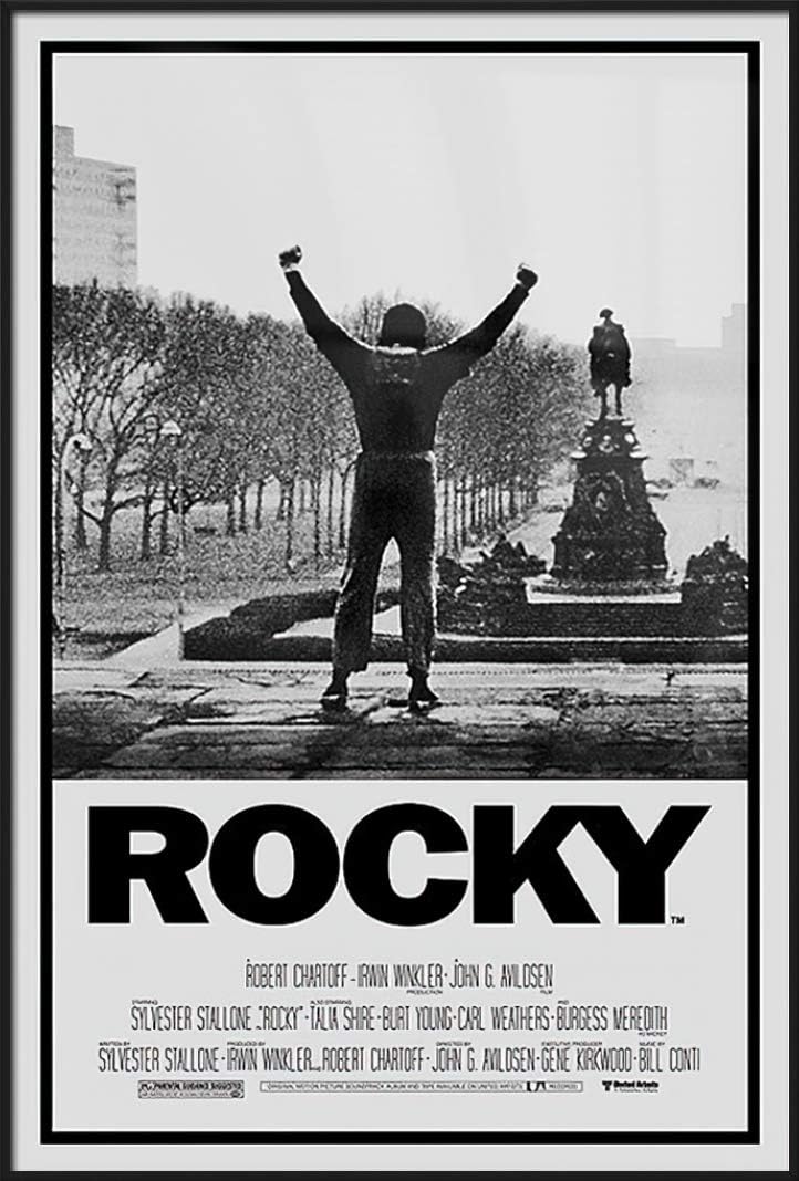 POSTER STOP ONLINE Rocky - Framed Movie Poster (Regular Style - Victory Pose) (Size: 24" x 36")