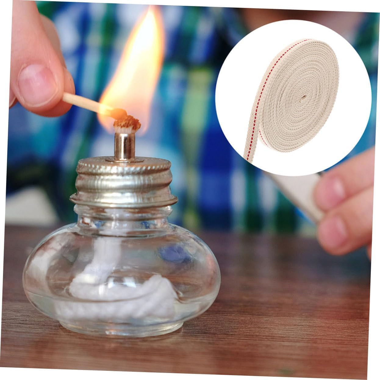 Halloween Season Oil Lamp Wick, 3 Rolls Cotton Thread for Kerosene Lamps
