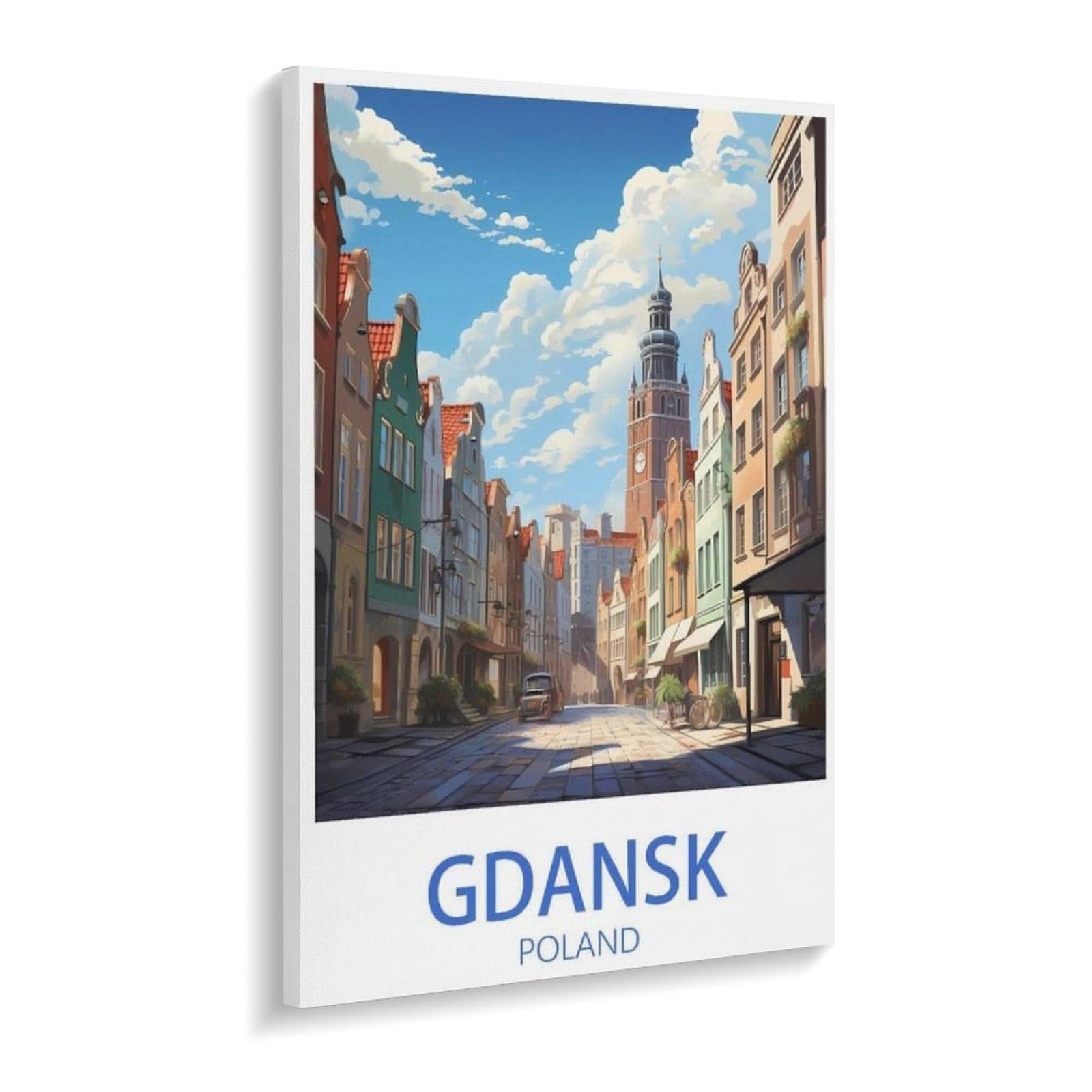 Beayodkp A16 Paint By Numbers For Adults Beginner，Gdansk Poland Street，Diy Oil Painting Kit On Canvas With Paintbrushes And Acrylic Pigment, Arts Craft For Home Wall Decor(40X50cm-X6