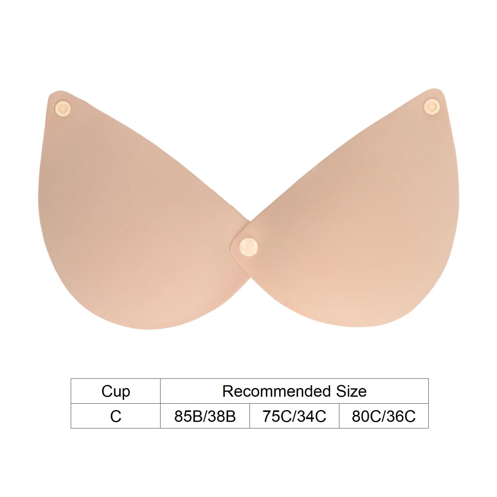 per reggiseno adesivo da donna, spinta senza spalline, dispositivo di fissaggio a scatto in silicone, sollevamento del seno laterale 3D, reggiseno appiccicoso, set 5pc (C)
