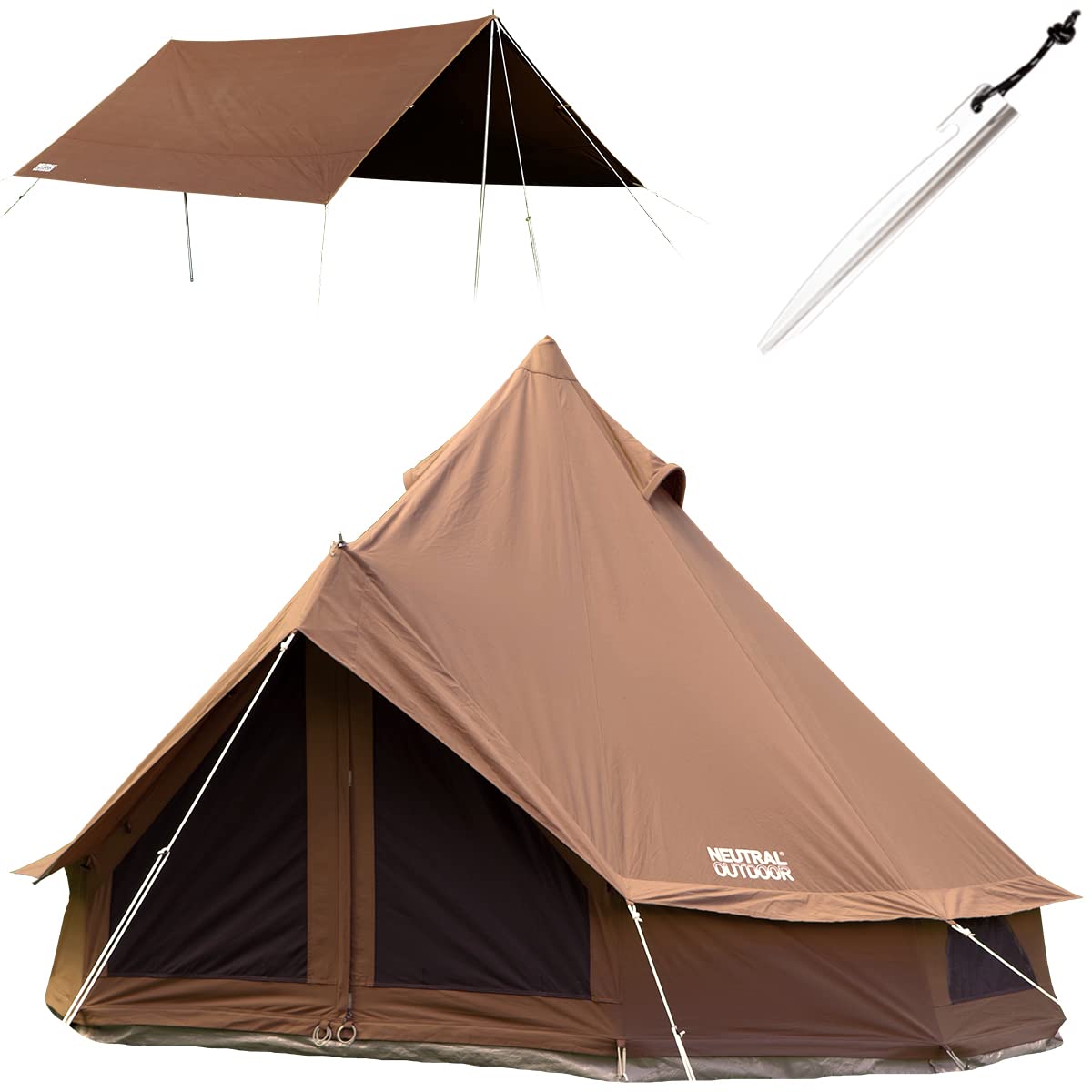 NEUTRAL OUTDOOR(ニュートラルアウトドア) テントタープセット NT-TE22 61887 ダークブラウン 特大