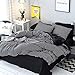 LAMEJOR Duvet Cover Sets Queen Size Striped Pattern Reversible Luxury Soft Bedding Set Comforter Cover (1 Duvet Cover+2 Pillowcases) Black/White