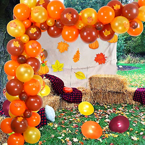 207Pcs Fall Balloons Garland Kit, 12" 5" Autumn Color Latex Balloons With Artificial Maple Leaves Fall Decorations For Fall Party Baby Shower Thanksgiving Birthday Party Decorations Brand: Laibaobb #TOP2