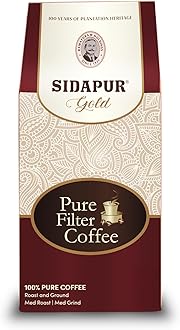 Sidapur Pure Filter Coffee - Roast & Ground (Powder) 100% Coffee, 0% Chicory (200), Packet