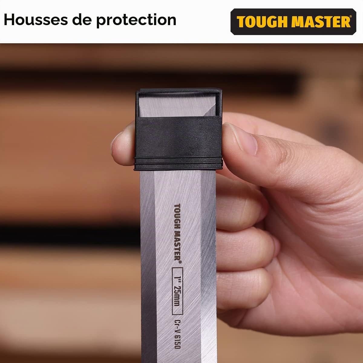 Lot de 6 ciseaux à bois professionnels pour sculpture sur bois, 6 mm, 10 mm, 13 mm, 19 mm, 25 mm, 32 mm avec manche en bois de frêne et boîte en bois, TOUGH MASTER