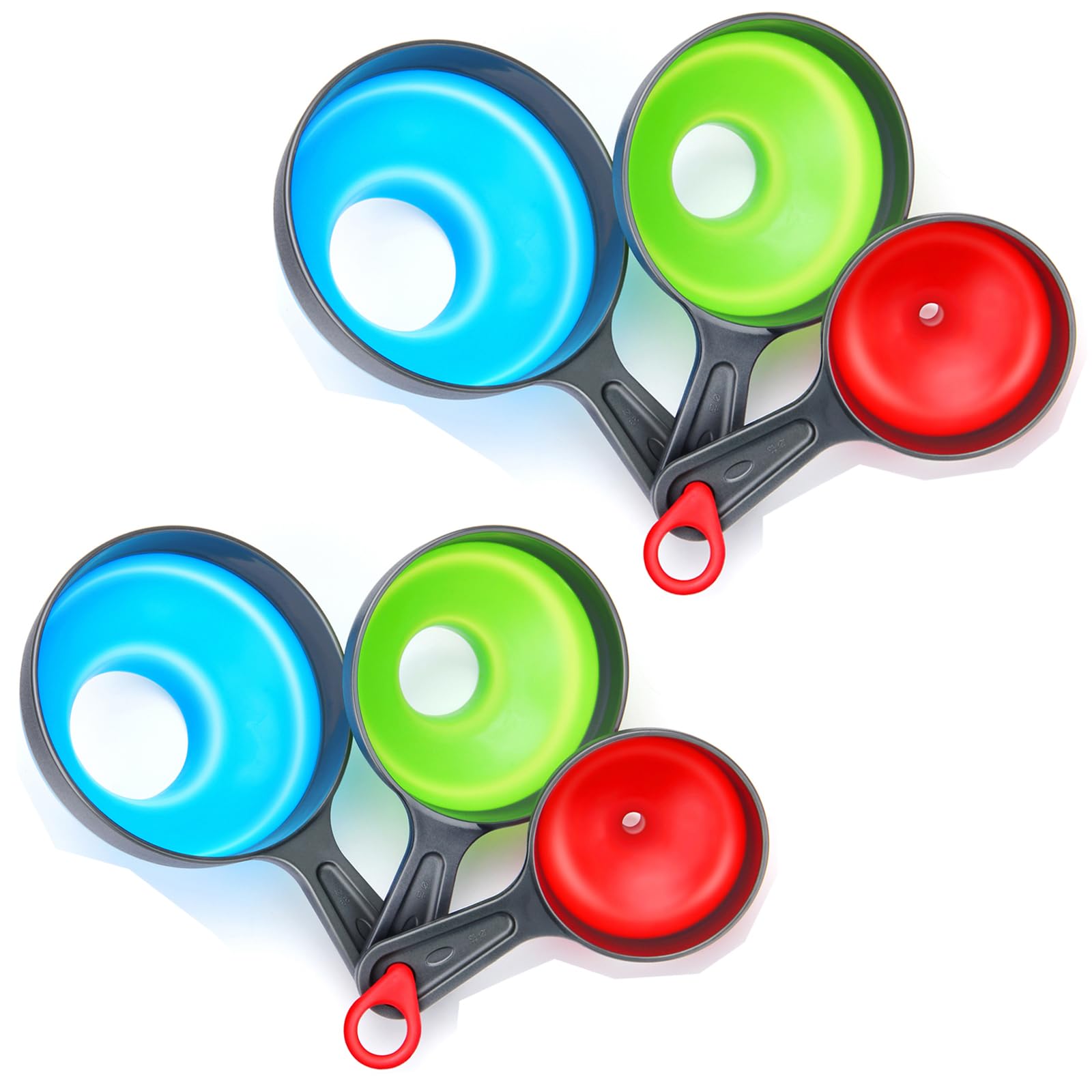 2 Set, 6 Pack Funnels for Filling Bottles, Dokpod Kitchen Funnels for Kitchen Use, Canning Funnel Wide Mouth, Small and Large Collapsible Silicone