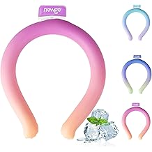 NEWGO Neck Cooling Tube Reusable Ice Cooler Cold Pack for Summer Heat, Ice Neck Ring for Outdoor Workers, Athletes, Sports Enthusiasts, Hot Flash Sufferers, Campers, Purple-Yellow Gradient