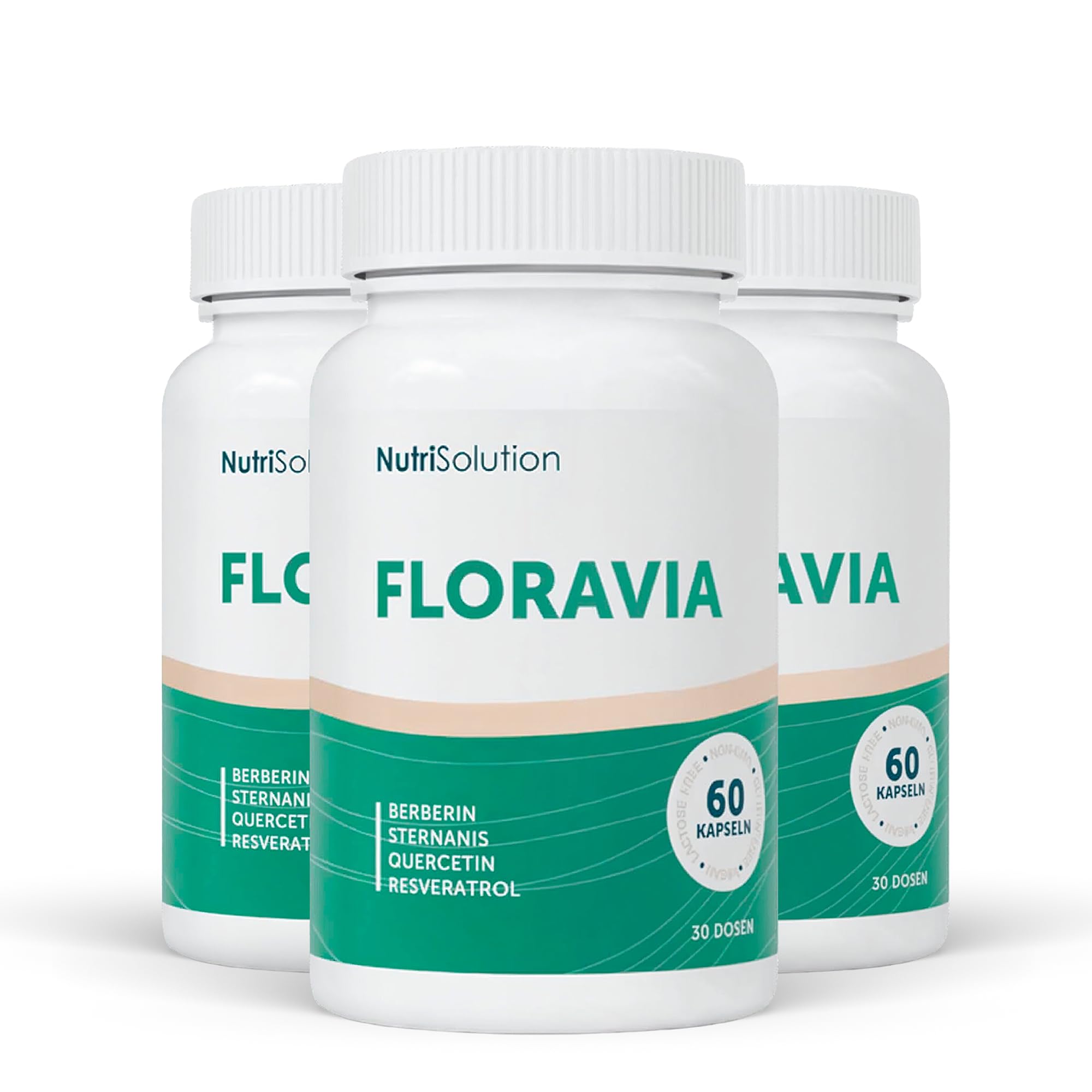 Floravia von NutriSolution I Resveratrol, Zink, Vitamin B3, Vitamin D3, Berberin, Quercetin, Inulin I 'Absorption des Nutriments, Probiotiques, à base de Plantes I Made in France (3)