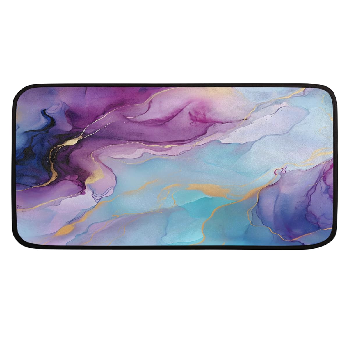Tapis de cuisine violet marbre 99 x 51 cm au design moderne