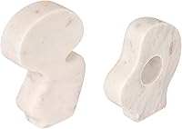 Bloomingville Abstract Marble Sculptures Set of 2 - Modern White Decor Statues for Mantel Shelf Living Room