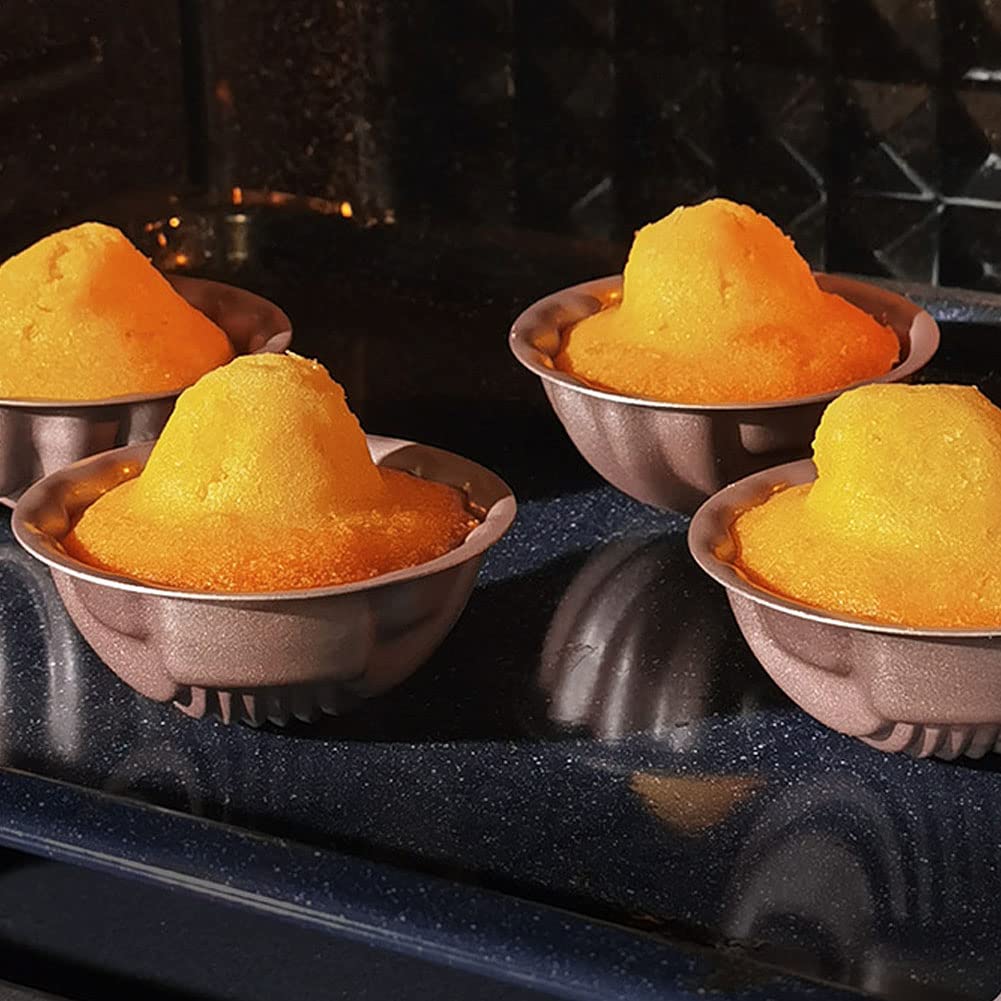 Molde De Pastel De Bandeja Madeleine No Pegajoso De 3 Pulgadas (8-Pack)