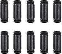 10 Pack 3/4" x 2" Black Malleable Iron Pipe Nipples - Threaded Fittings for DIY Steampunk Industrial Pipe Shelving & Vintage Decor