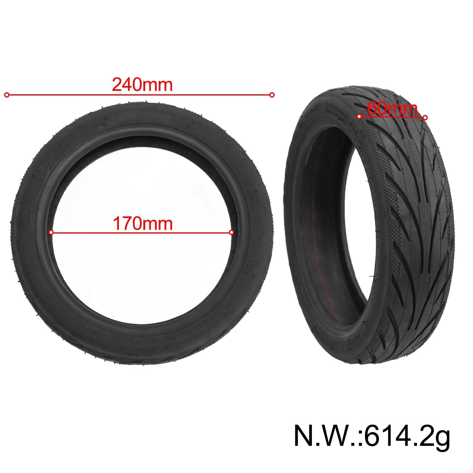 Eawfgtuw pneumatico senza camera d'aria 60/65-6,9 compatibile con Ninebot MAX G2 G65 pneumatico in gomma per scooter elettrico accessori di ricambio