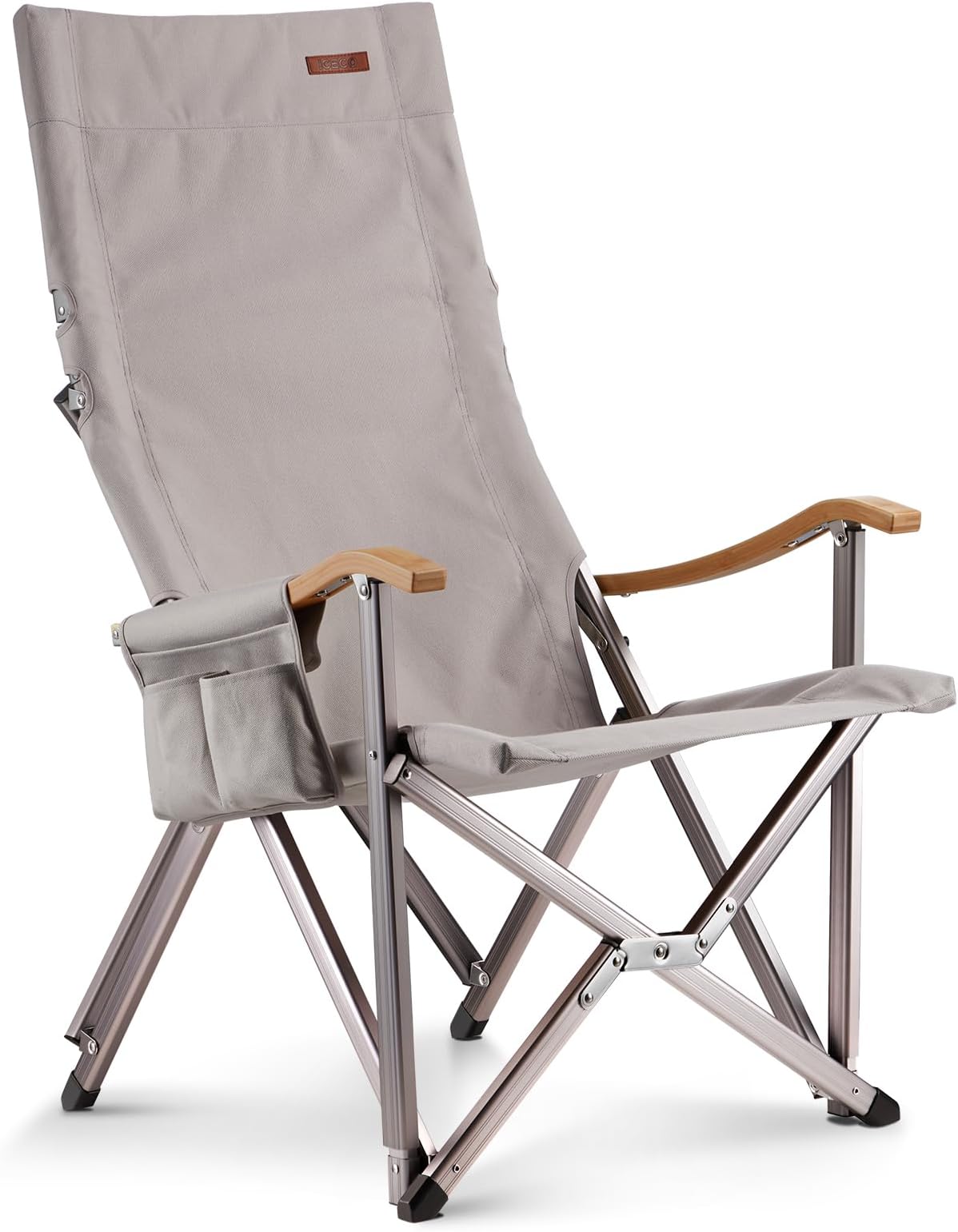 ICECO High Back Camping Chairs for Adults, Heavy Duty Folding Chair for Outside, Portable Outdoor Chairs with Storage Bag, Hold Up 600 LBS Backpack Camping Chair, 10 Years Warranty (Non-Adjustable)