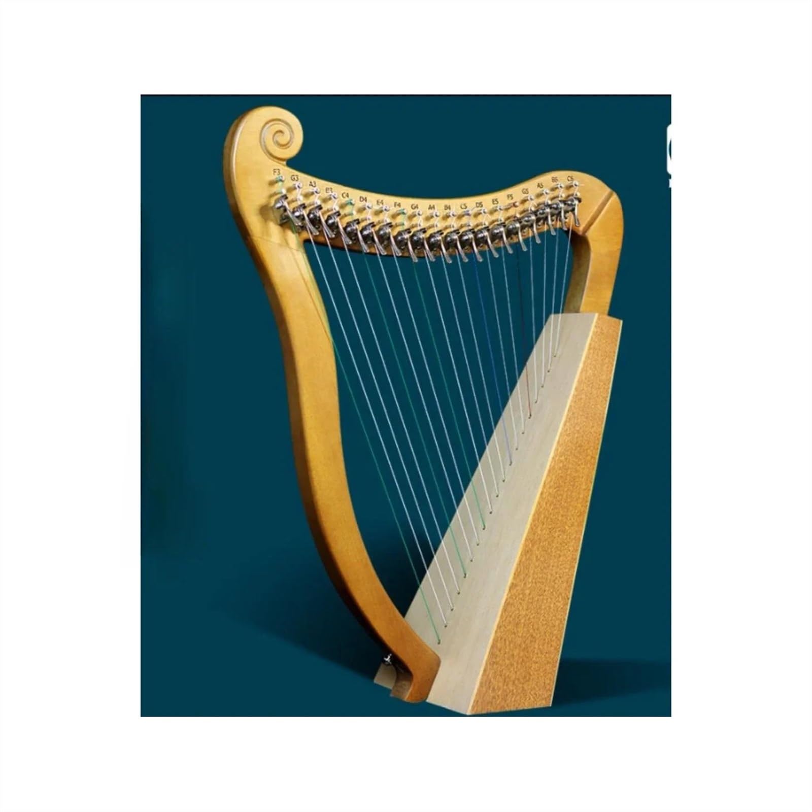 Anfänger harfe Holz Lyra Harfe 19 String Professionelle Saiten Instrumente Anfänger Musical Instrument Zubehör(Yellow)