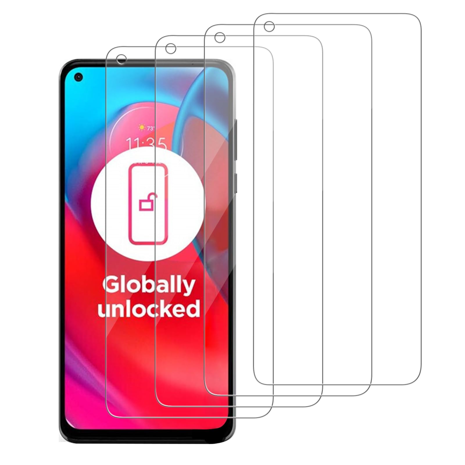 Photo 1 of [4 Pack] iCsapr Glass Screen Protector Compatible for Motorola Moto G Stylus 5G[Not Fit for 2022 Model] (5G Version Only)[9H Hardness]HD Screen Tempered Glass,Easy Install[Case Friendly][Bubble Free]
