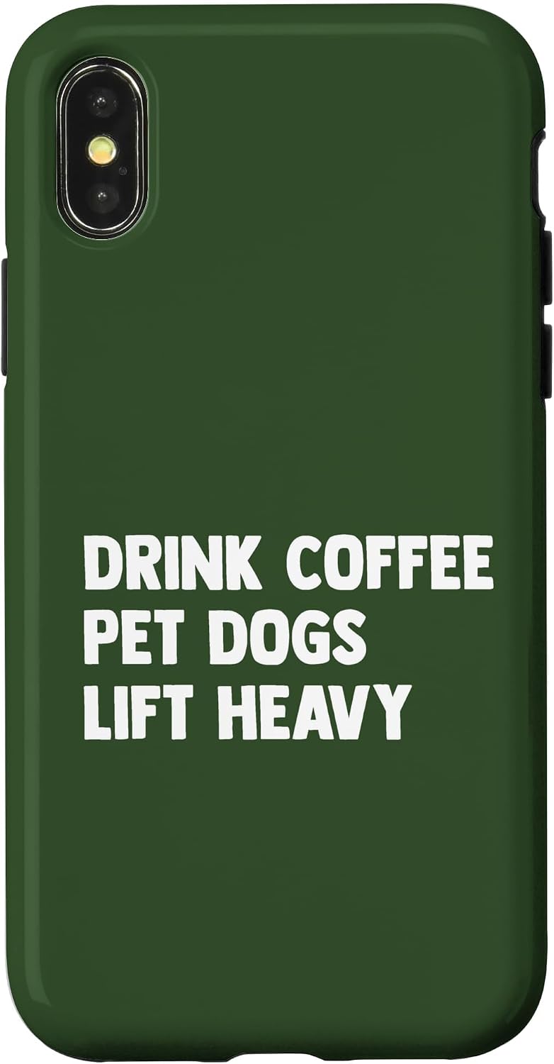 Pet Dogs Lift Heavy Drink Coffee Workout Gym Funny Strong Case for iPhone 14 Pro Max image 5