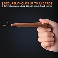 Vista 70 de Buffway - Billetera delgada minimalista de cuero con protección RFID para hombre y mujer Café Lichee