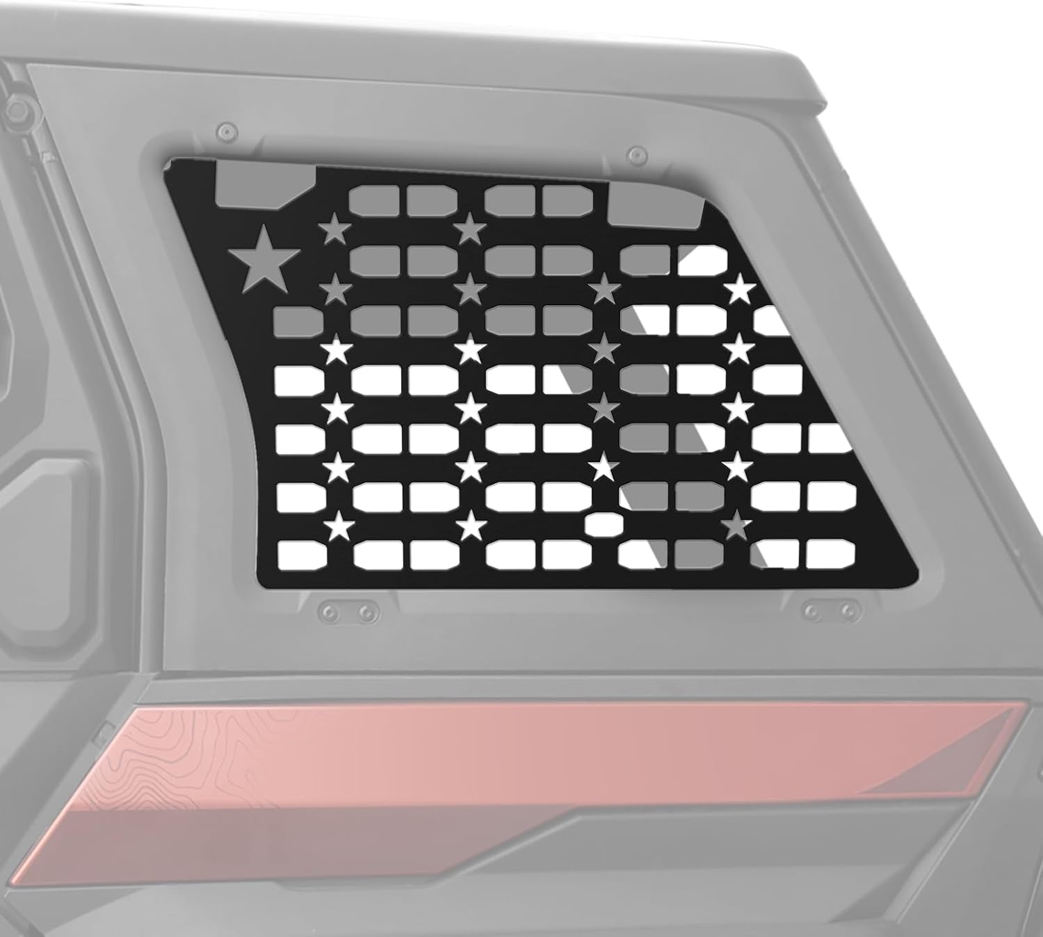 Rear Window Molle Panels for Polaris Xpedition ADV/ADV 5 2024+, Aluminum Side Window Molle Panels Protective Decoration for 2024 Polaris Xpedition ADV/ADV 5 Accessories, 2 PCS