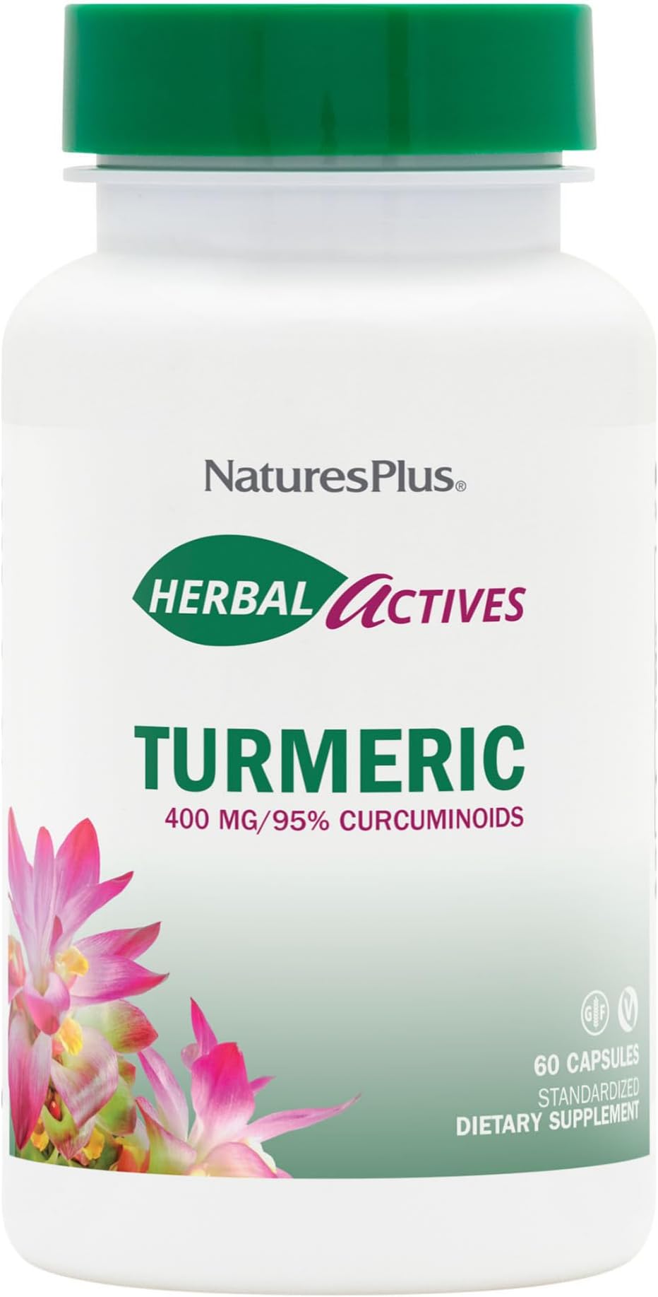 Herbal Actives Turmeric - 60 Capsules - Non-GMO, Vegan, Gluten Free - 60 Servings