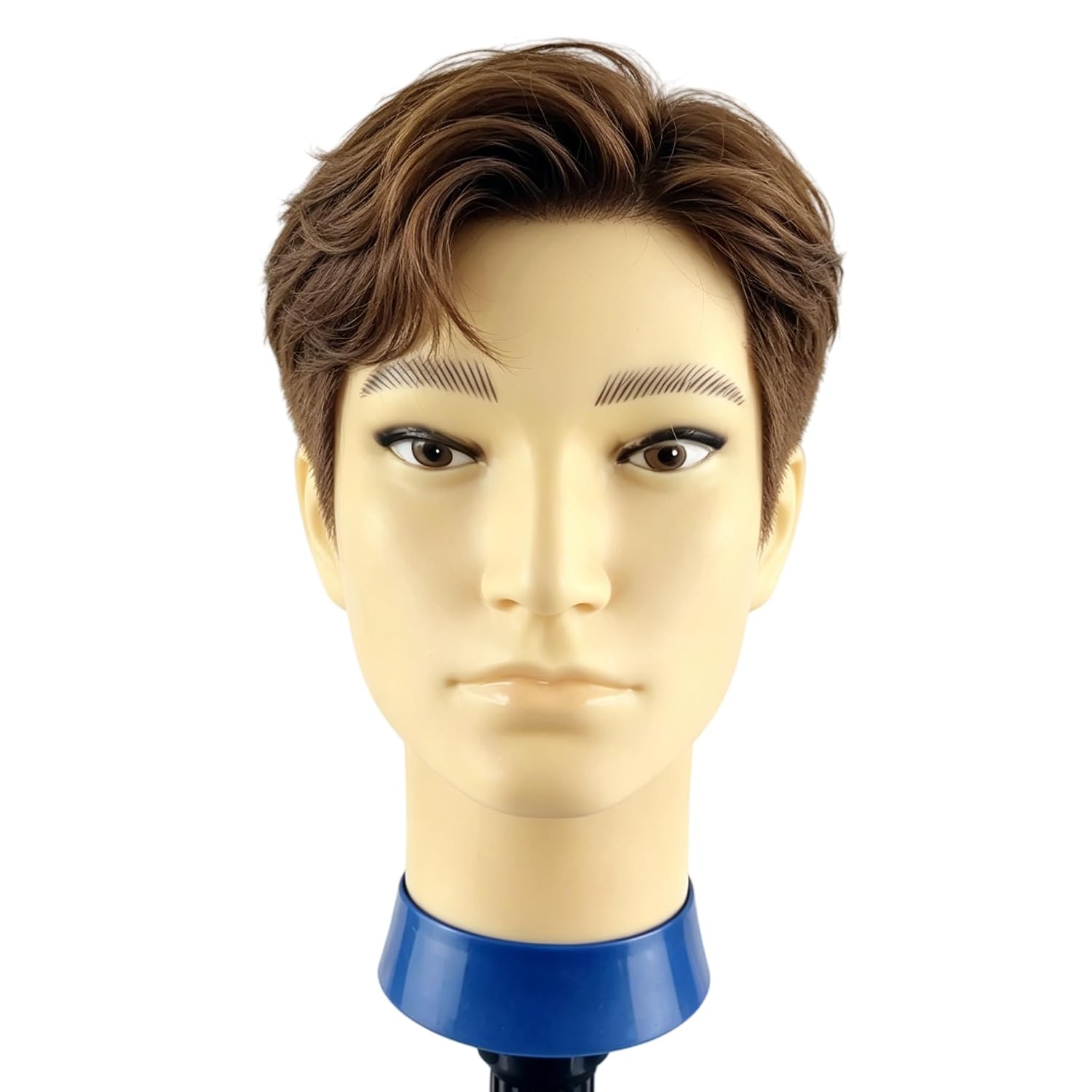 Barber Mannequin Head Male -Mannequin Head Human Hair for Hair Styling | 12" Human Hair Mannequin Head, Training Head for Hairstylist, Practice Hair Mannequin Head