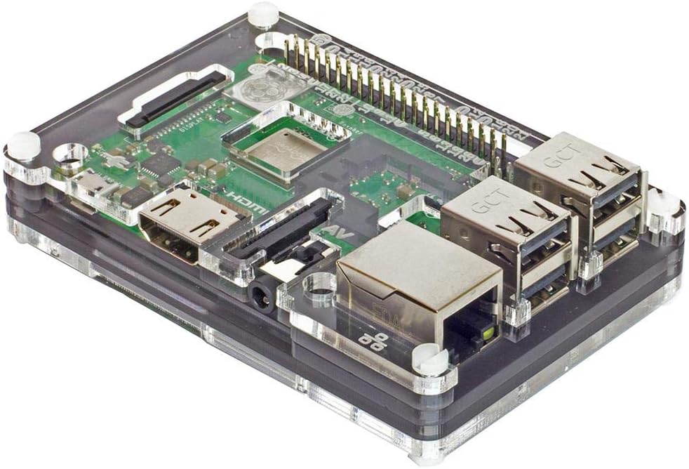 Coupe Ninja Pibow 3 B+ Case For Rpi 3 B+, Body Colour Black, Enclosure Material Acrylic, External Depth 66mm, External Height 15mm, External Width 99mm, For Use With Raspberry Pi 3 B+, Raspberry Pi 3,